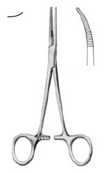 [00015391] 13241-14 : Kelly Artery forceps, 14 cm long, curved