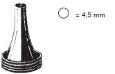 [00015458] 45010-45: Hartmann Ear speculum, mat, inner diameter 4.5 mm, alone, round