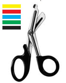[00015585] 09950-18 : Universal Dressing and garment scissors, heavy-duty, with large plastic rings, 18 cm long