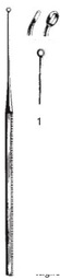 [00016150] 45115-01 : Buck Ear curette, curved, blunt, 15 cm long, fig. 1, 2.5 mm diameter