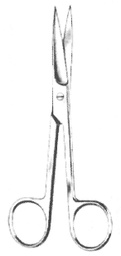 [00021325] 09120-11 : Operating scissors, sharp/sharp, straight, 11.5 cm long