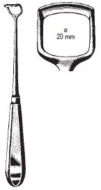 [00022191] 47620-06: Beckmann Adenoid curette, standard model, fig. 6, 22 cm long, width of blade 20 mm