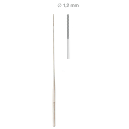 [00000468] 092114-01 : Lathburry (Farrel) Cotton applicator, diameter 1.2 mm, 14 cm long, serrated end, stainless steel