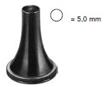 [00022603] 45011-05 : Hartmann Ear speculum, black, diameter 5.0 mm, alone, round