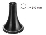 [00022603] 45011-05: Hartmann Ear speculum, black, diameter 5.0 mm, alone, round