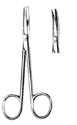 [00031222] 09829-12 : Wagner Delicate scissors, pointed/blunt, curved, 12 cm long