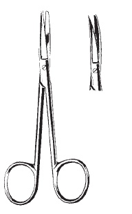 [00031222] 09829-12: Wagner Delicate scissors, pointed/blunt, curved, 12 cm long