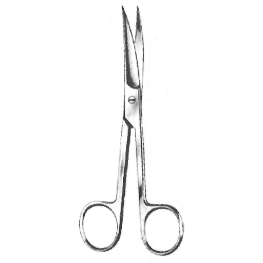 [00031413] 09121-18 : Operating scissors, sharp/sharp, curved, 18.5 cm long