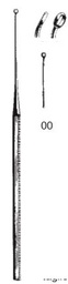 [00031431] 45114-00 : Buck Ear curette, curved, blunt, 15 cm long, fig. 00, 1.5 mm diameter