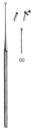 [00031432] 45116-00 : Buck Ear curette, curved, scharf, 15 cm long, fig. 00, 1.5 mm diameter