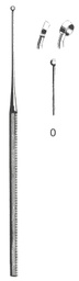 [00031433] 45117-00 : Buck Ear curette, curved, sharp, 15 cm long, fig. 0, 1.9 mm diameter