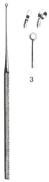 [00031436] 45117-03 : Buck Ear curette, curved, sharp, 15 cm long, fig. 3, 3.4 mm diameter