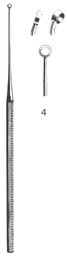 [00031437] 45117-04 : Buck Ear curette, curved, sharp, 15 cm long, fig. 4, 4.0 mm diameter