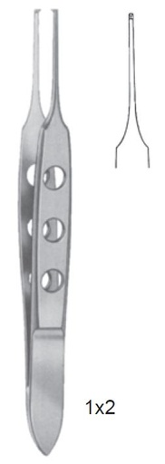 [00031441] 43942-05: Bischop-Harman Iris forceps, straight, 8.5 cm long, 0.5 mm, 1 x 2 teeth