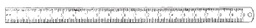 [00031531] 03340-10 : Stainless steel ruler, 10 cm long, graduated in cm and inches