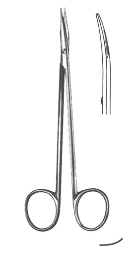 [00031938] 09321-18 : Reynolds Surgical scissors, slim, curved, 18 cm long
