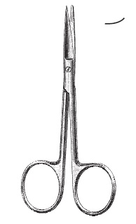 [00031943] 09348-04: Knapp Dissecting scissors, fine pattern, sharp/blunt, curved, 10 cm long