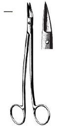 [00031954] 09425-17 : Dean Tonsil scissors, angled blades with smooth edgeds, 17 cm long