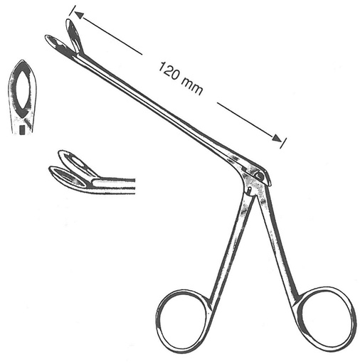 [00032081] 47224-05: Weil-Blakesley Nasal forceps, fig. 5, curved upwards, 5.8 mm, 12 cm long