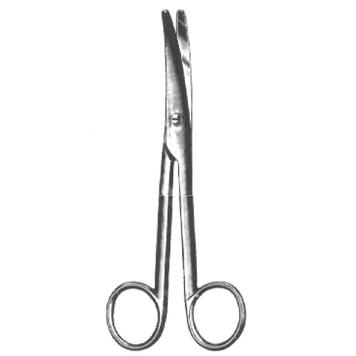 [00032346] 09174-21TC : Mayo-Stille "HM" Dissecting scissors, straight, 21 cm long, with tungsten carbide cutting edges and gold-plated rings