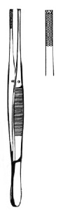 [00032738] 11318-25 : Stille-Barraya Forceps, straight, 3 x 4 teeth, 25 cm long
