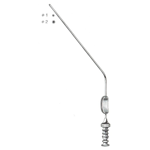 [00001108] 622261-01 : Frazier Tube d'aspiration, coudée, fig. 1, diamètre 1,7 mm, avec appui-doigt et raccord-tuyau, longueur utile 110 mm, longueur total 190 mm